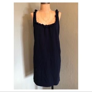 J.Crew Ruffle Neck Midi Dress Navy XS